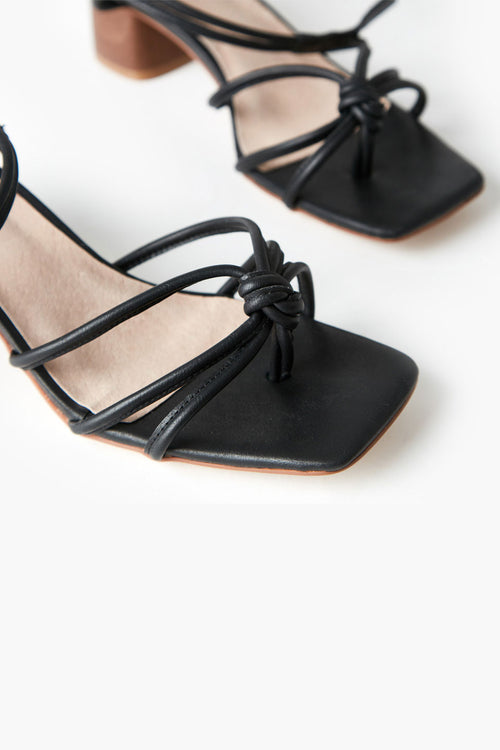 Inika Black Strappy Heel General Walnut   