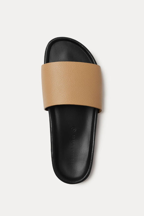 Single Strap Leather Light Tan Black Slide General Not specified   