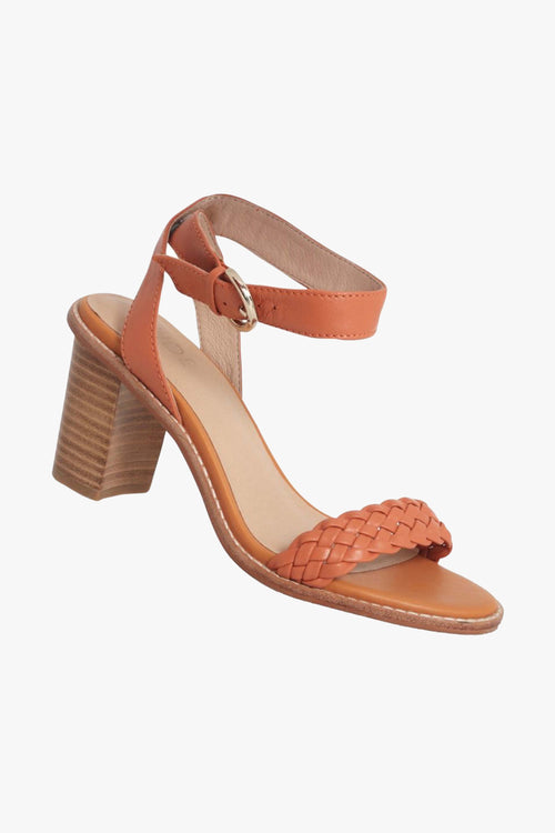 Makena Nude Leather Braided Heel ACC Shoes - Heels Nude   