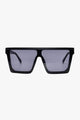 Malibu Oversized Flat Top Square Black Sunglasses