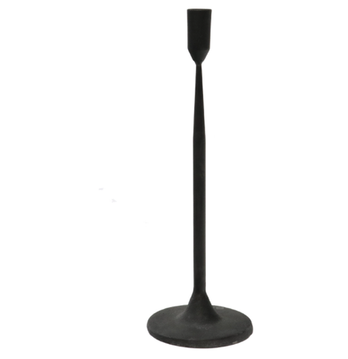 Medi Black Candlestick 35cm HW Lighting - Lamp, Candleholder, Lantern, Shade Le Forge   