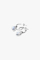 Love Anchor Heart Moonstone Semi Hoop Earring