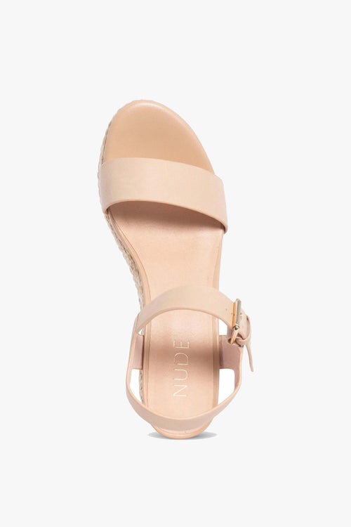 Nala Natural Leather Strap Wedges General Nude   