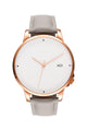 Osaka Rose Gold with White Face 40mm Watch with Grey Leather Strap