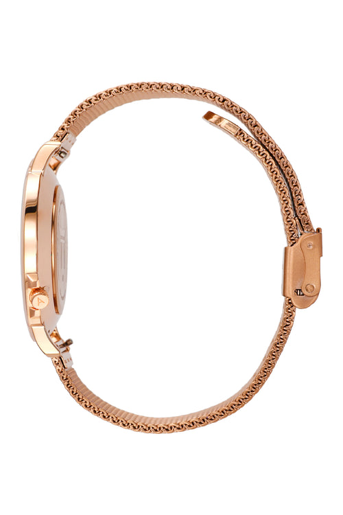 Osaka Rose Gold with White Face 40mm Watch with Rose Gold Mesh Steel Strap ACC Watches Not specified   