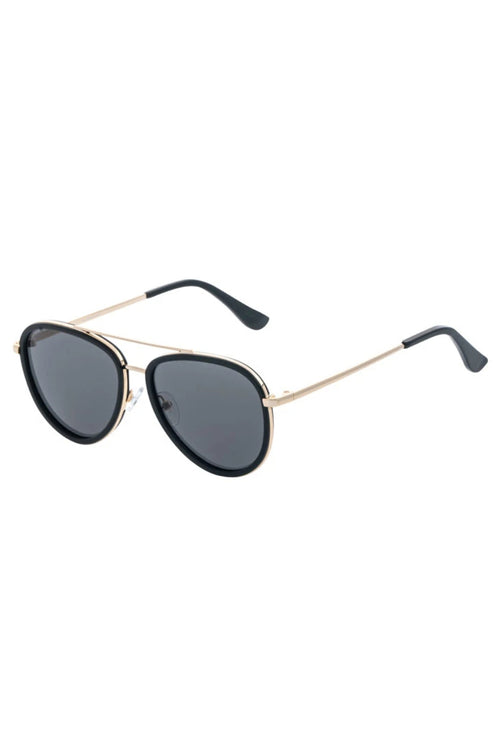 Palm Black + Gold Grey Polarised Sunglasses ACC Glasses - Sunglasses Bask   