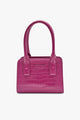 Paloma Fuschia Croc Mini Tote Crossbody Bag