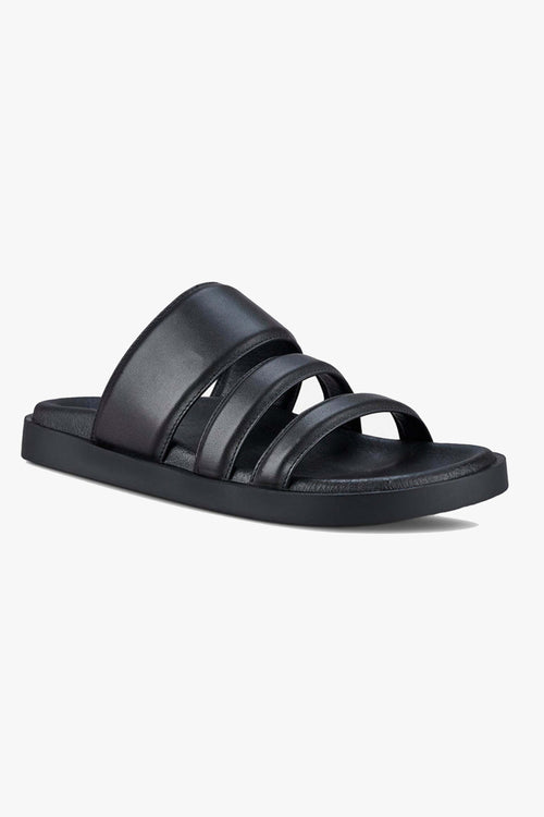 Pia Black Triple Strap Footbed Slide ACC Shoes - Slides, Sandals Sol Sana   