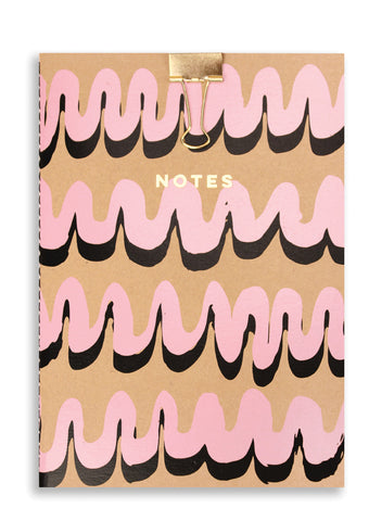 Pink and Black Squiggle A5 Notebook HW Stationery - Journal, Notebook, Planner 1973   