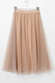 Wonderland Dusty Pink Mesh Layered Midi Skirt