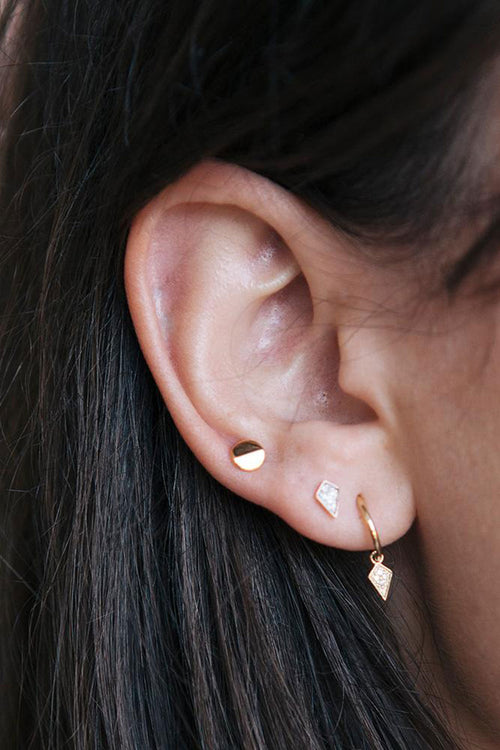 Ridge Gold St Silver Stud Earring ACC Jewellery Linda Tahija   