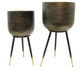 Royce Black Gold Planter with Legs Small