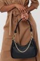 Odette Black Handbag with Gold Chain Detail