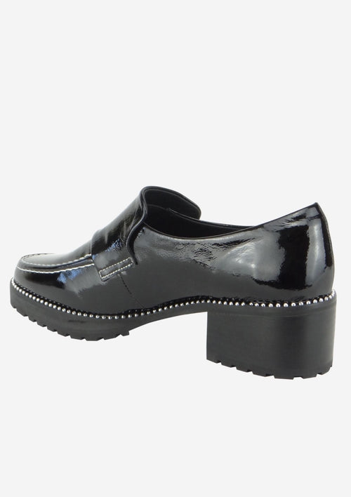 Selina Black Patent Leather Loafer General Caverley   