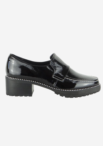 Selina Black Patent Leather Loafer General Caverley   