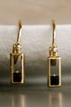 Realm Gold Square Sleeper EOL Earring with Black Garnet