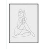 Spectral Sitting Lady Hand on Head Black Canvas Frame Print 60x80cm