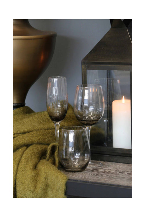 Smoked Champagne Glass Grey HW Drinkware - Tumbler, Wine Glass, Carafe, Jug CC Interiors   