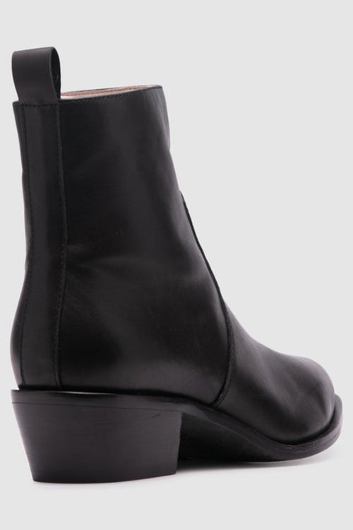 Sonic Black Leather Ankle Boot ACC Shoes - Boots ZK   