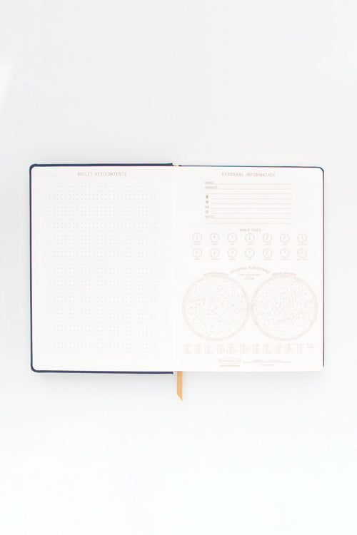 Sun and Moon Navy + Gold Notebook XL HW Stationery - Journal, Notebook, Planner Designworks Ink   