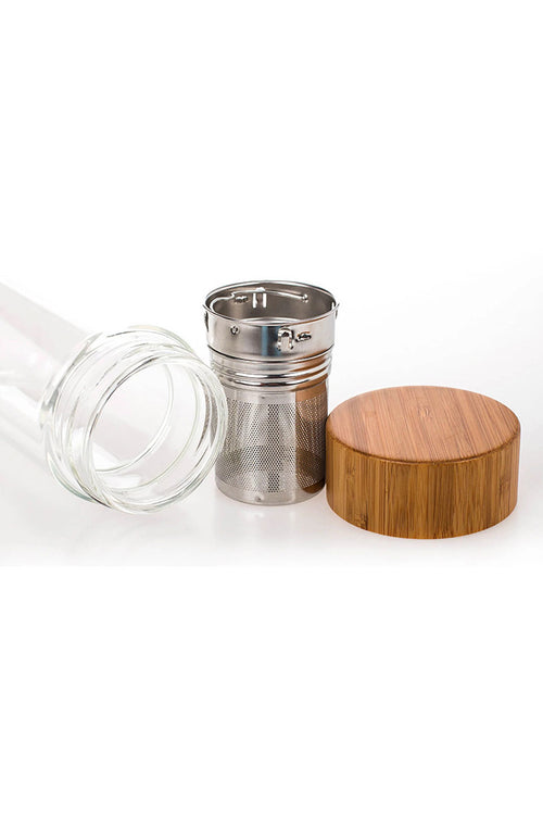 Glass Thermos with Bamboo Lid HW Drinkware - Tumbler, Wine Glass, Carafe, Jug Teaology   