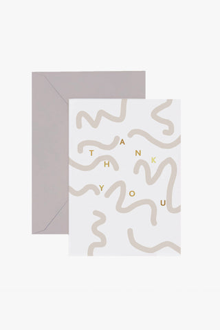 Thank You Gold Squiggle Greeting Card HW Greeting Cards Papier HQ   
