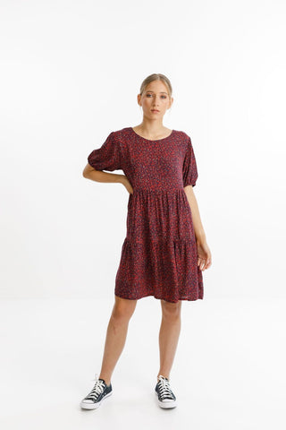 Whirl Mini Tiered Red Ditsy Mini Dress WW Dress Thing Thing   