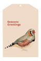 Seasons Greetings Pink Xmas Gift Tag