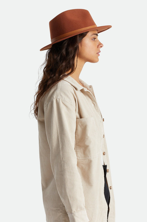 Messer Fedora Caramel Wool Felt Hat ACC Hats Brixton   